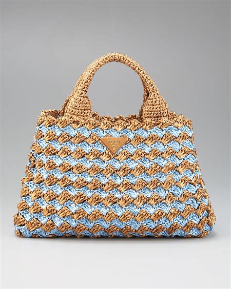 prada crochet bag blue|nylon tote bag prada.